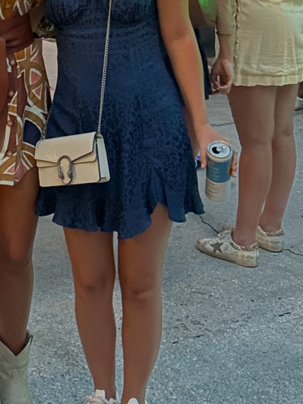 The Reset Blue Satin Ruffle-Trim Slip Dress - Picture 3 of 4